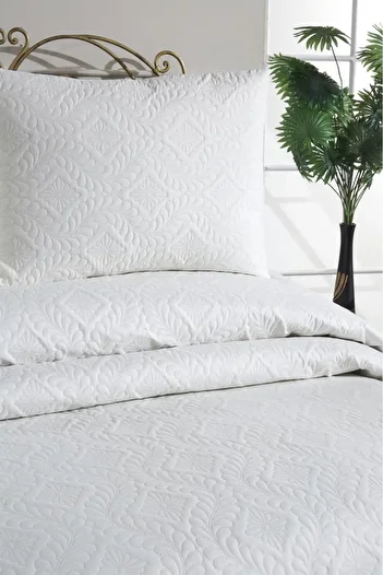 Çeyiz Diyarı Ultrasonic Quilted Elite Double Bedspread Cream