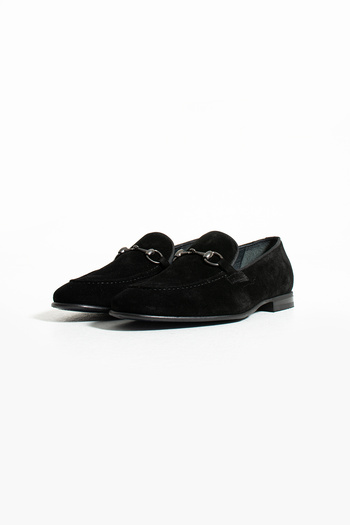 NAZEF Neolit ​​Suede Leather Loafer Shoes with Sole Buckle Detail