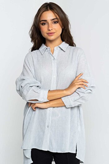 Nichii Women's Long Side-Open Shirt with Long Sleeves