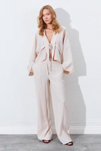 TENA Women's Beige Palazzo Pants