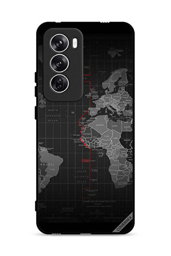 Covernex غطاء حماية لهاتف Oppo Reno12 5G مع خريطة العالم