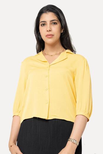 Nichii Women's 3/4 Sleeve Blouse with Front Buttons