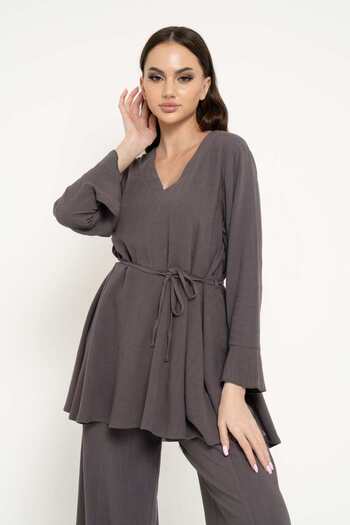 Nichii Women's Long Oversized Long Sleeve Blouse