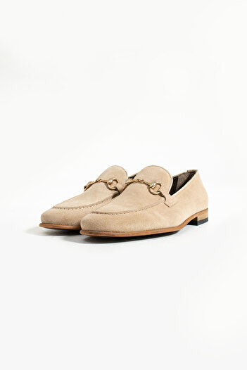 NAZEF Neolit ​​Suede Leather Loafer Shoes with Sole Buckle Detail