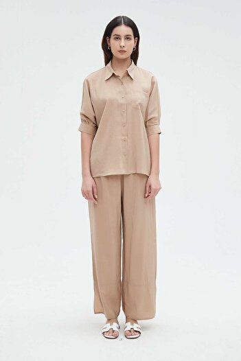 Nichii Women's Wide-Leg Long Trousers - Solid Color