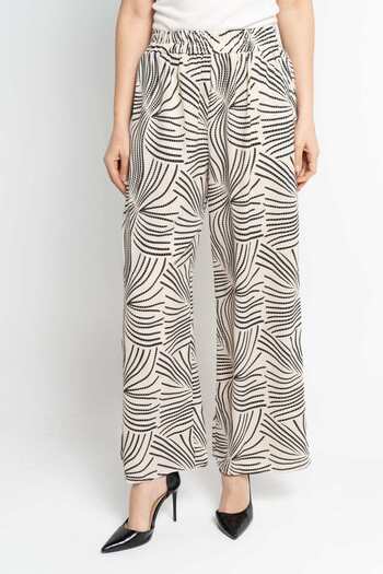 Nichii Women's High-Waisted Printed Long Pants