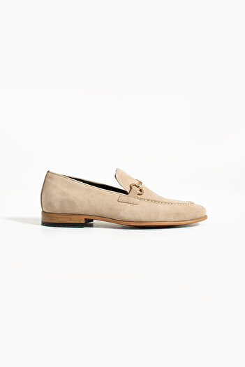 NAZEF Neolit ​​Suede Leather Loafer Shoes with Sole Buckle Detail