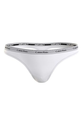 Calvin Klein , Women's Thong Underwear with Logo Band, White, L