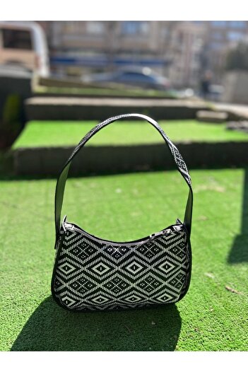 glowfit Women's Cross Zebra Pattern Baguette Bag