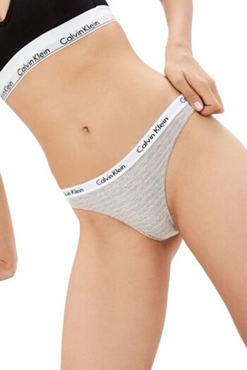 Calvin Klein Tanga pentru femei Calvin Klein D1617-GR-S 90-11, bumbac, S, gri