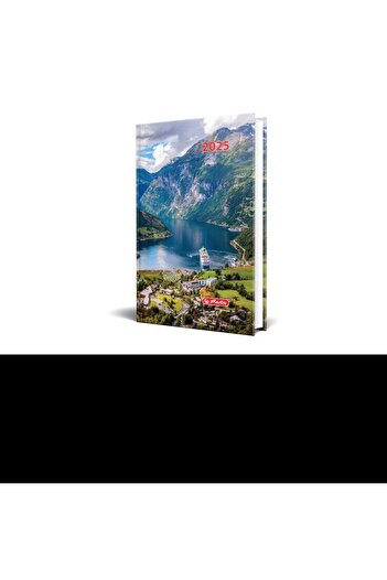 Herlitz Agenda A5 datată, motiv, 352 pagini, copertă căptușită, design Fjords 2025