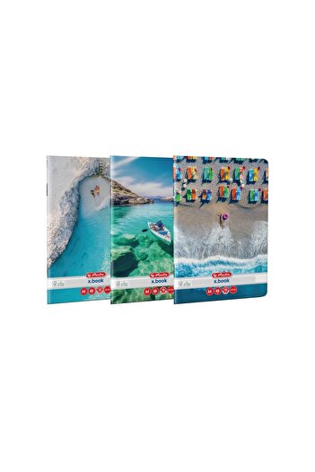 Herlitz Caiet A4, 60 de coli, hârtie FSC 70g/m², format grilă, colțuri rotunjite, motiv vară, multicolor