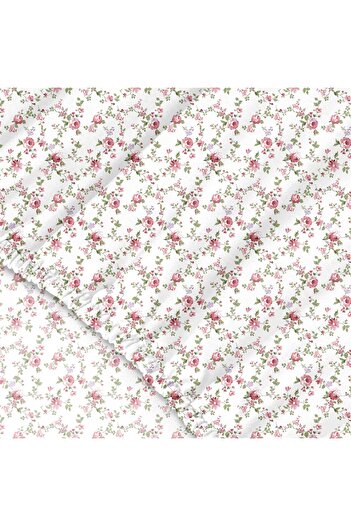 Evim Arora 100% Cotton Double Fitted Sheet Pink - 160X200+30 cm