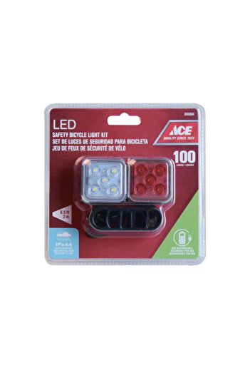 ACE 100-Lumens High-Quality LED Safety Front and Tail Bicycle Light Kit