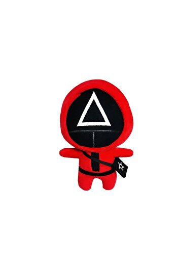 OEM Figurina de Plus Squid Game - Jocul Calamarului, Soldatul Triunghi, 23 cm, Rosu