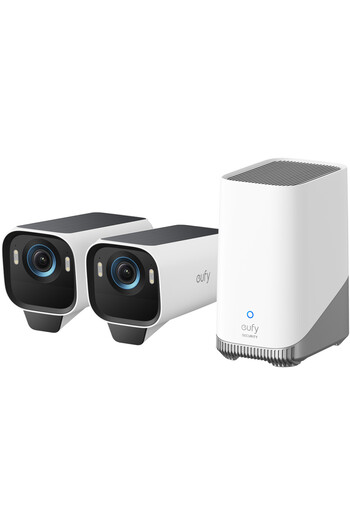 eufy EufyCam S3 Pro HomeBase 3 Wireless Surveillance System with 2 S3 Pro Cameras, 8MP, 4K 3840x2160
