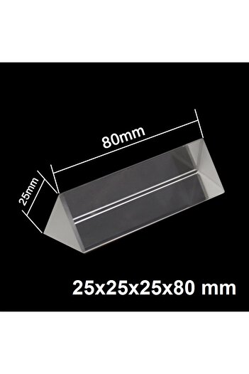 Choice 25x25x80mm Triangular Prism with 1-5mm Error Tolerance Optical Prisms Glass Physics Teaching Refr...