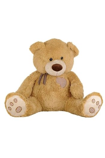 OEM Stuffed Bear Beige Brown with Ribbon, 70cm