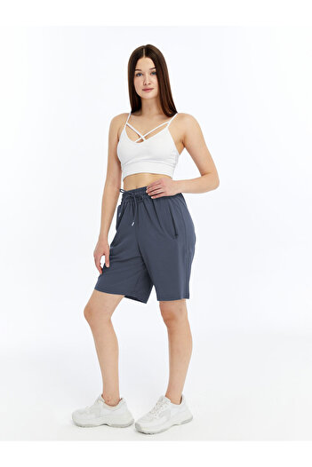 OXVİN Women's Parachute Thin Fabric Comfortable Fit Hidden Zipper 3 Pocket Shorts