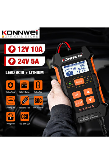 Choice AU PLUG KONNWEI KW520 12V 10A 24V 5A Automatic Car Truck Battery Tester Charger Lead Acid Car Batter