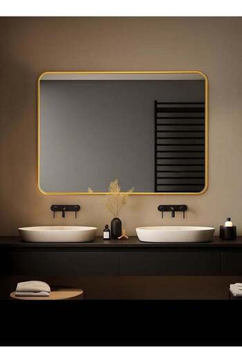 Taimi Wall Mirror80x60cm-Elegant Design Mirror with 3-Light Levels Golden Frame-For Makeup,Dressing Room