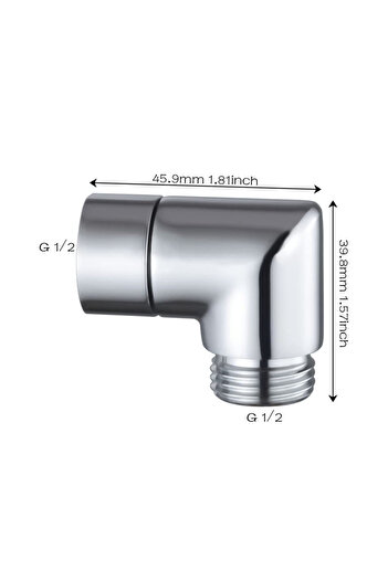 Choice Right Angle G1/2 Elbow Adapter Shower Head Female and Male Thread Rainfall Shower Handheld Shower Co