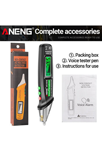 ANENG without battery VC1019 12V-1000V Intelligent Voice Broadcast Tester Pen Electric Wire Detector
