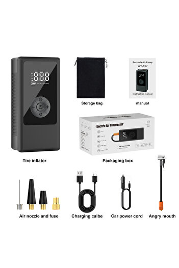 Choice Wireless YIJU Portable Car Air Pump Tire Inflator Compressor Digital Cordless Car Tyre Inflator For