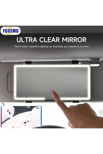 Choice Black Car Interior Mirrors Sun Visor Plate LED HD Makeup Mirror for Girls Women Rechargeable Fill Li