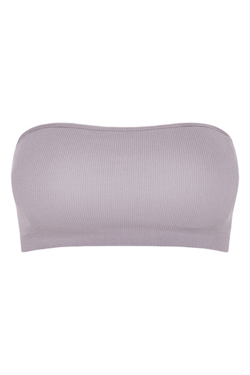 ESOTIQ Strapless Bra Bralette Top Bandeau Basic Ribbed Pull On Design Top | Capsule