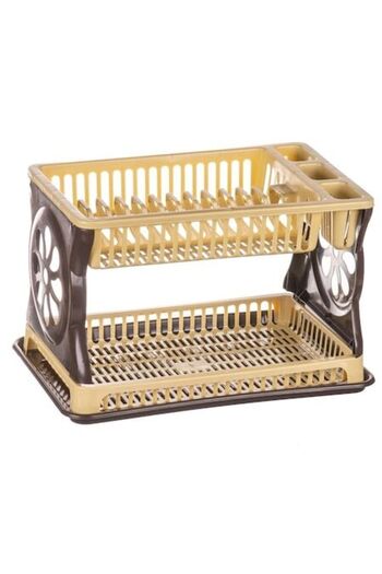 OEM Dish Rack KP, Two-Tier, Plastic, Black and Cream