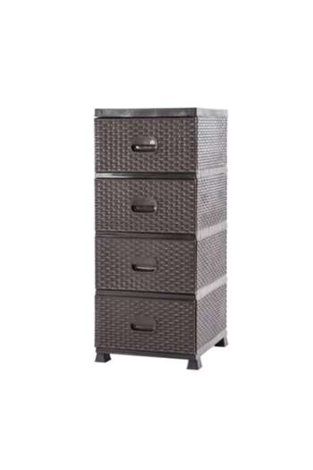 Escalate Storage Cabinet with Rattan Appearance, Escalate, 38 x 45 x 90 cm, Brown