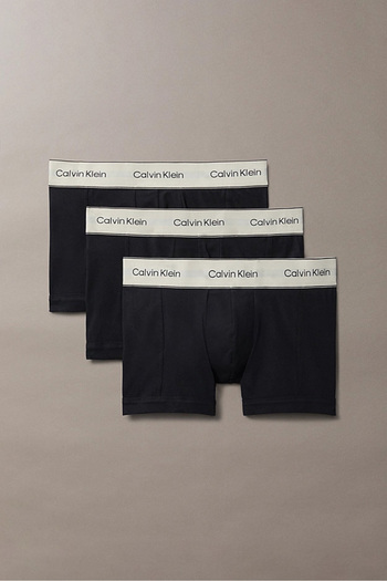 Calvin Klein Férfi logós csíkos 3 részes boxer csomag - fekete