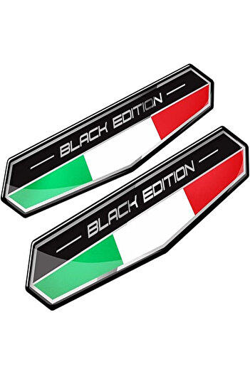 Choice 2 PC 3D PU Motorbike Sticker Italy Flag Sticker Italia Black Edition Decals Car Motorcycle Decals ca