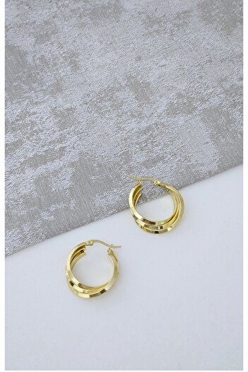 İnci çelik gold küpe