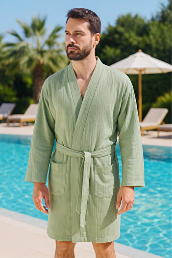 Elvya Μπουρνούζι κιμονό μουσελίνας – Unisex |   100% βαμβακερό μαλακό φυσικό ύφασμα 2 στρώσεων