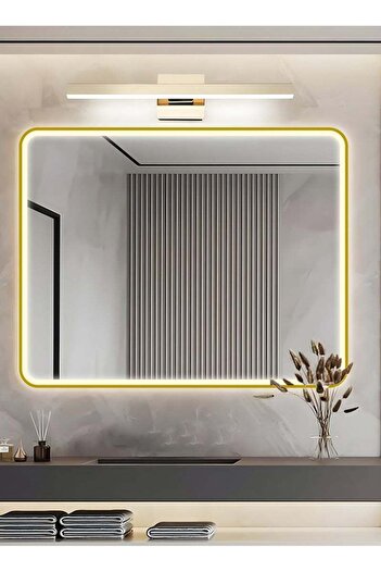 Taimi Wall Mirror90x70cm-Elegant Design Mirror with 3-Light Levels Golden Frame-For Makeup,Dressing Room