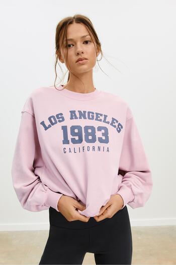 Stradivarius Puff sleeve sweatshirt with placement print