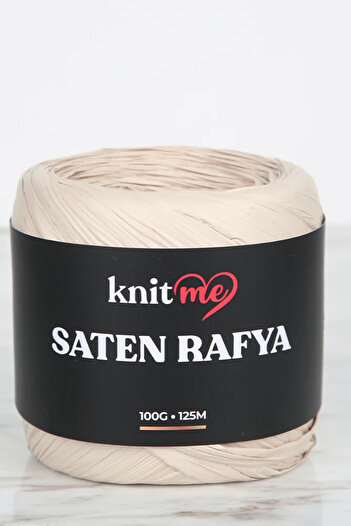 knitme Σατέν Σχοινί Raffia Ανοιχτό Μπεζ 100 Gr 125 Mt