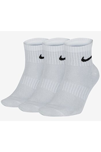 Nike Set 3 Pairs of Men's Sports Socks SX7677-100M, White, 38-42 EU, Dri-Fit, Cotton