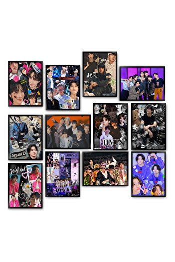 TABLOX Bts Rm Jin Suga J-Hope Jimin V Jungkook 12Pcs Mdf Wooden Painting Set K Pop Wall Decor Gift