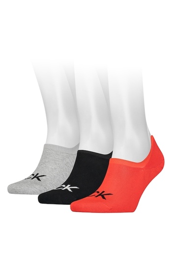 Calvin Klein , Set of very short unisex socks - 3 pairs, Red, Black, Gray, One Size