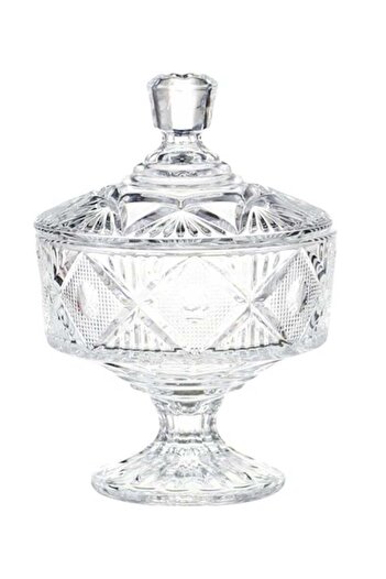 Generic Jewelry Box Glass Candy Dish with Lid Crystal Candy Jar