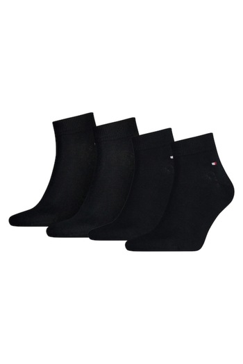 Tommy Hilfiger , Set of short socks with discreet logo 14171 - 4 pairs, Black, Dark Blue, Size 47-49