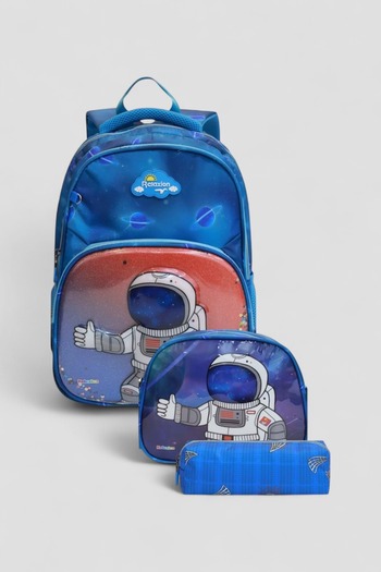 Relaxion 1370 Anatomical Back Structured Embossed Figure Triple Set Primary School Bag