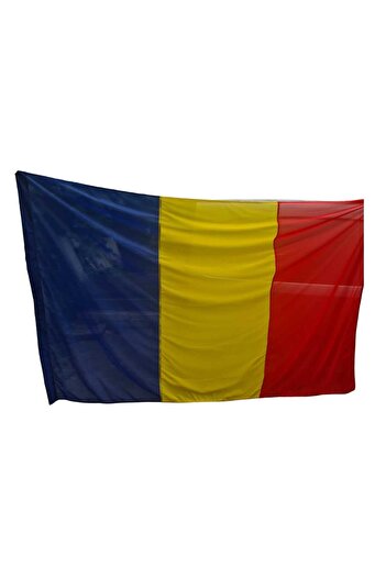 SDX Market Romania tricolor flag, Outdoor / Indoor, Microperforated polyester, 135 cm x 90 cm 110 g / sq m