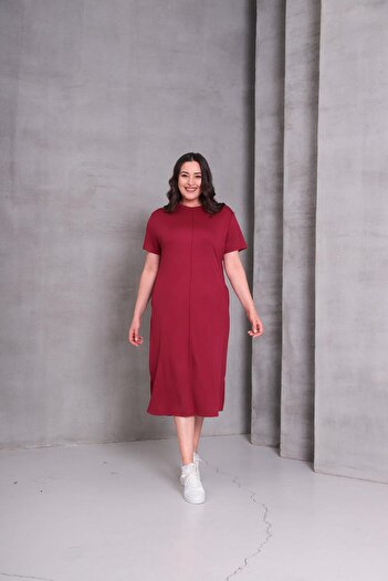 Ebsumu Women's Plus Size Sho Fabric Pique Dress