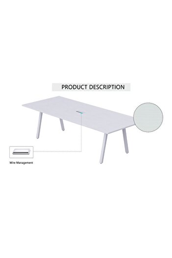 Mahmayi Bentuk 139-24 6 Seater Conference Meeting Table - Modern Office Furniture-(White)