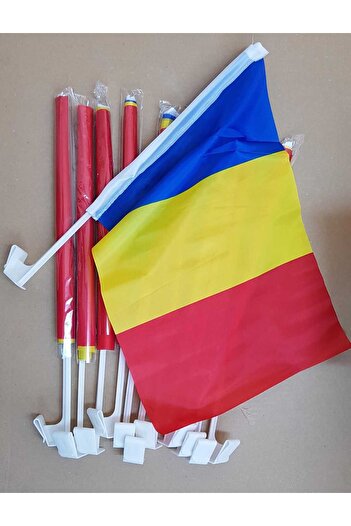 SDX Market Set of 12 Tricolor Car Flags 30 cm x 45 cm, ROMANIA / falg / Romanian flag