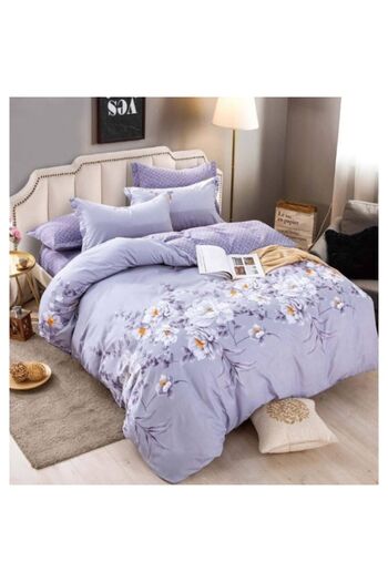 OEM Elegant Double Bed Linen Set with 6 Pieces, Fine Cotton, Elastic Mattress Sheet 180x200cm, 4 Pillowc